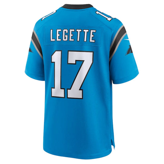 C.Panthers #17 Xavier Legette Blue Alternate Game American Football Jerseys