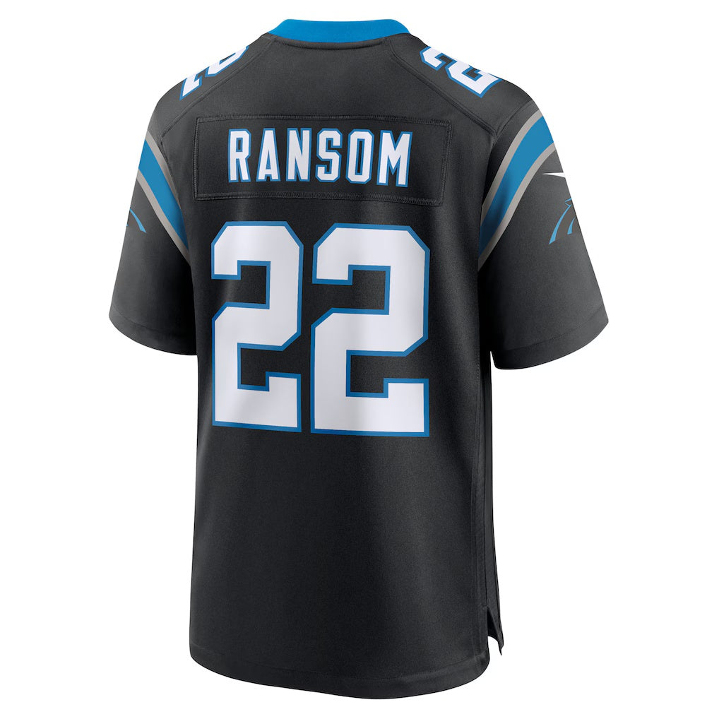 C.Panthers #22 Lathan Ransom Black Team Game Stitched American Football Jerseys UNEC