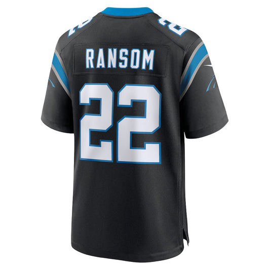 C.Panthers #22 Lathan Ransom Black Team Game Stitched American Football Jerseys UNEC