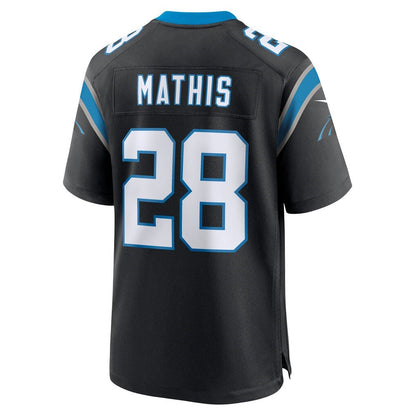 C.Panthers #28 Damarri Mathis Black Team Game Stitched American Football Jerseys