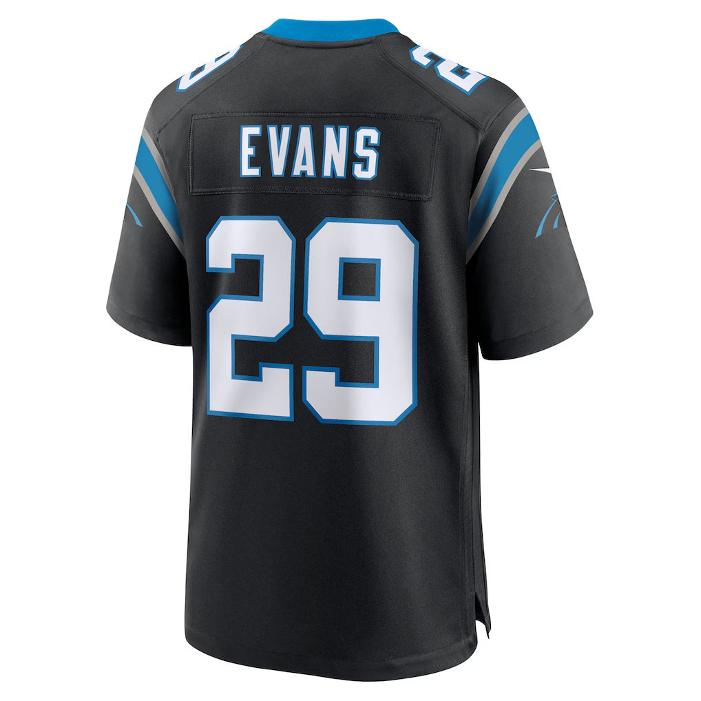 C.Panthers #29 Akayleb Evans Black Team Game Stitched American Football Jerseys UNEC