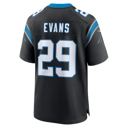 C.Panthers #29 Akayleb Evans Black Team Game Stitched American Football Jerseys UNEC