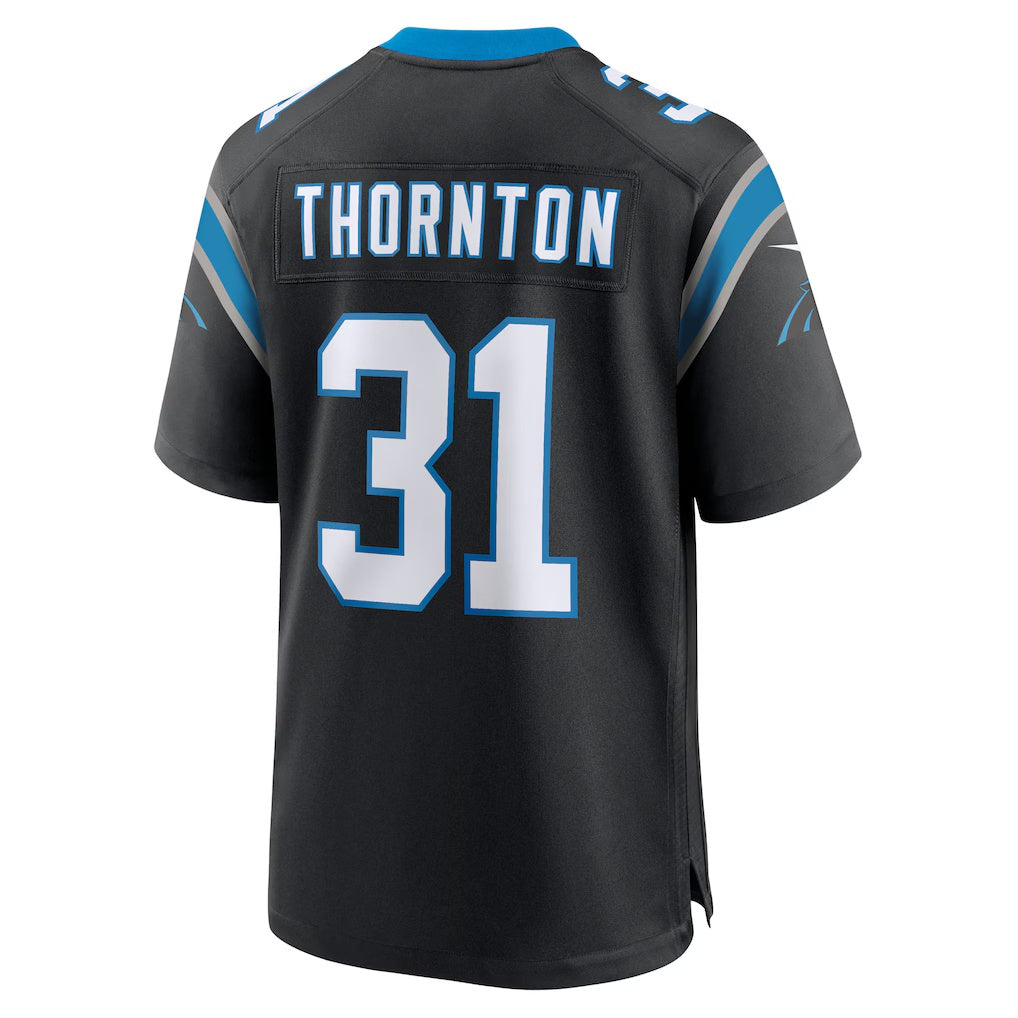 C.Panthers #31 Corey Thornton Black Team Game Stitched American Football Jerseys UNEC