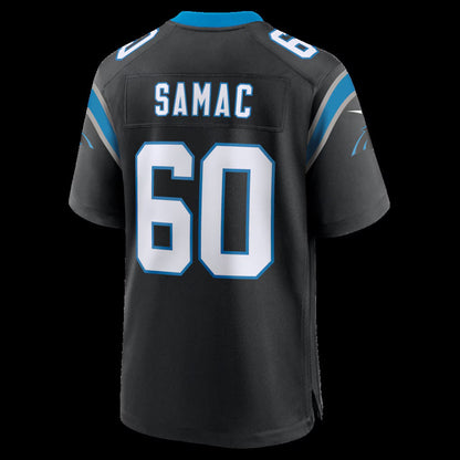C.Panthers #60 Nick Samac Black Team Game Stitched American Football Jerseys UNEC