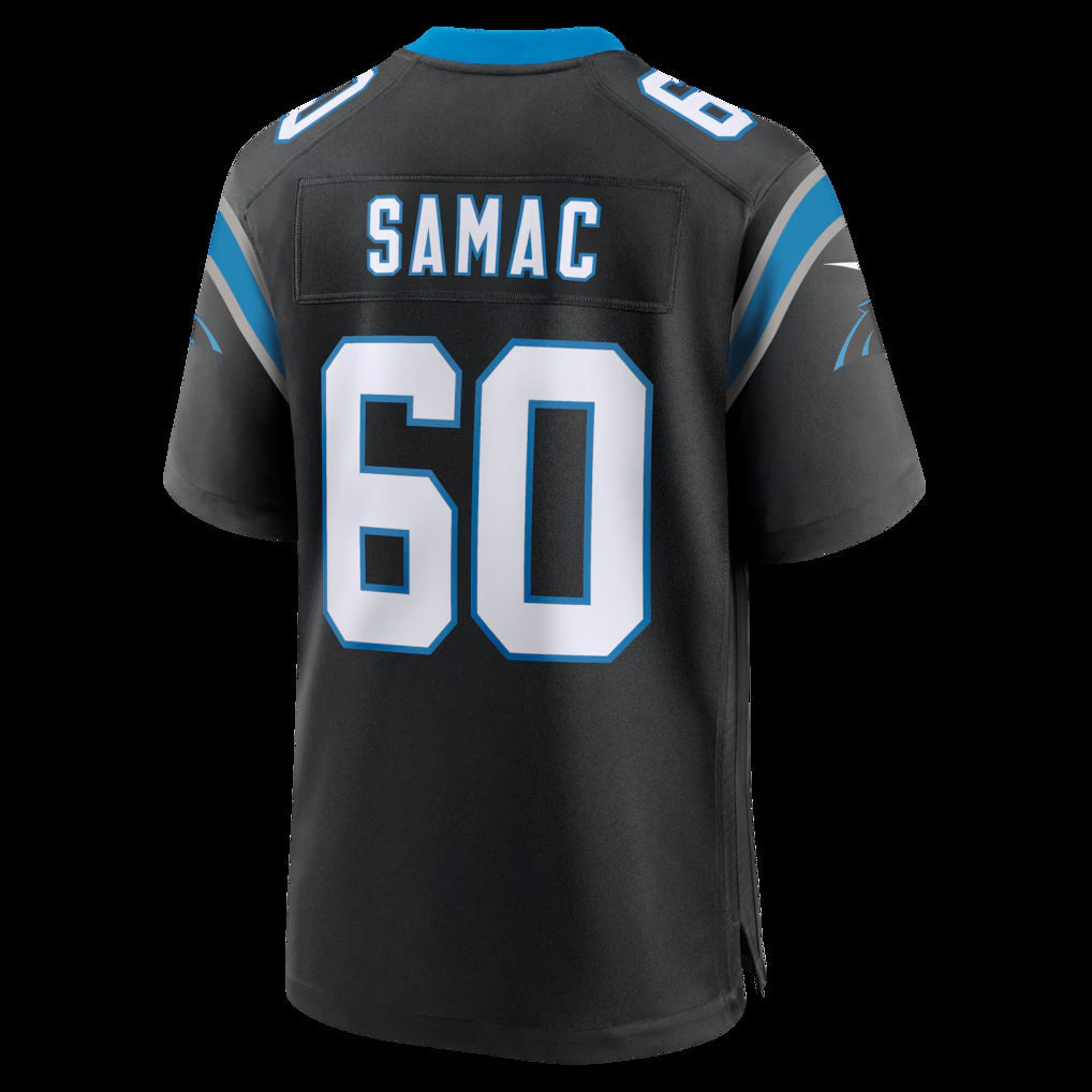 C.Panthers #60 Nick Samac Black Team Game Stitched American Football Jerseys