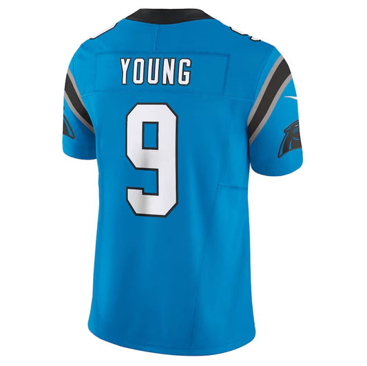 C.Panthers #9 Bryce Young Blue Vapor F.U.S.E. Limited Stitched American Football Jerseys