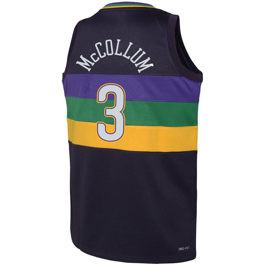 NO.Pelicans #3 C.J. McCollum Swingman Jersey City Edition Purple Stitched American Basketball Jersey UNEC