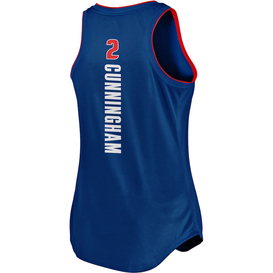 D.Pistons #2 Cade Cunningham Fanatics Branded 2021-22 Fast Break Tank Jersey Blue Icon Edition Stitched American Basketball Jersey UNEC