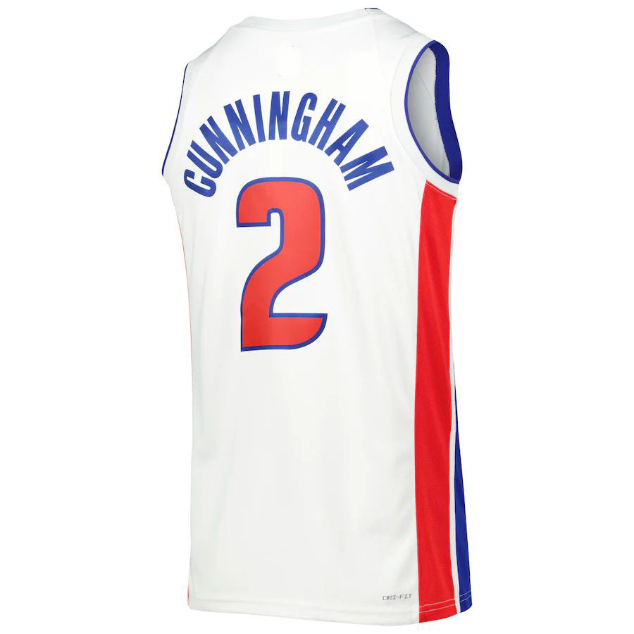 D.Pistons #2 Cade Cunningham Unisex 2022-23 Swingman Jersey White Association Edition Stitched American Basketball Jersey UNEC