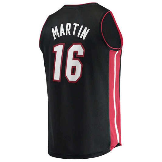 M.Heat #16 Caleb Martin Fanatics Branded  2021-22 Fast Break Replica Jersey Icon Edition Black Stitched American Basketball Jersey UNEC