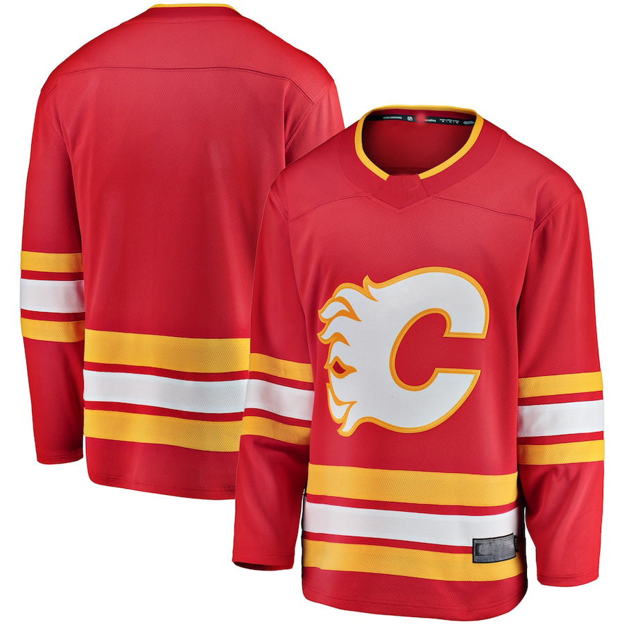 C.Flames Fanatics Branded Home Breakaway Jersey Red Stitched American Hockey Jersey UNEC