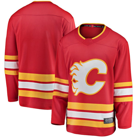 C.Flames Fanatics Branded Home Breakaway Jersey Red Stitched American Hockey Jersey UNEC