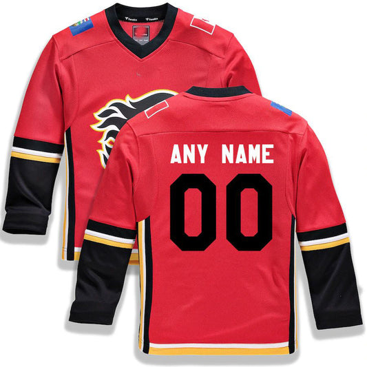 Custom C.Flames Fanatics Branded Alternate Replica Red Stitched American Hockey Jersey UNEC