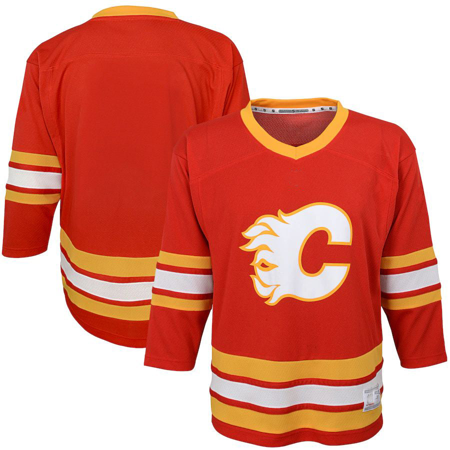 C.Flames Home Replica Blank Jersey Red Stitched American Hockey Jersey UNEC