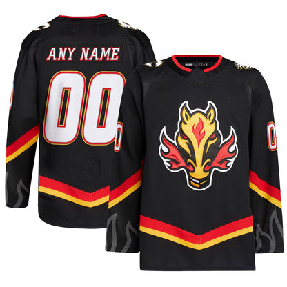 Custom C.Flames Alternate Primegreen Authentic Pro Jersey Black Stitched American Hockey Jersey UNEC