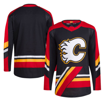 C.Flames Reverse Retro 2.0 Authentic Blank Jersey Black Stitched American Hockey Jersey UNEC