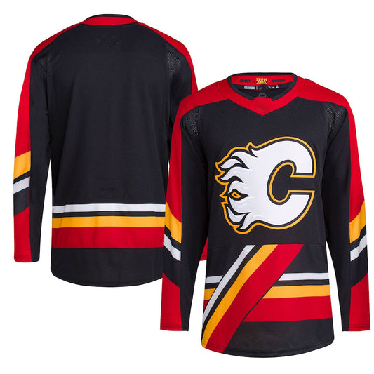 C.Flames Reverse Retro 2.0 Authentic Blank Jersey Black Stitched American Hockey Jersey UNEC