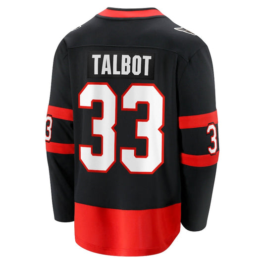 O.Senators #33 Cam Talbot  Fanatics Branded Home Breakaway Player Jersey Black Stitched American Hockey Jersey UNEC