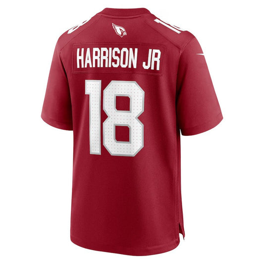 A.Cardinals #18 Marvin Harrison Jr. Cardinal Game Stitched American Football Jerseys
