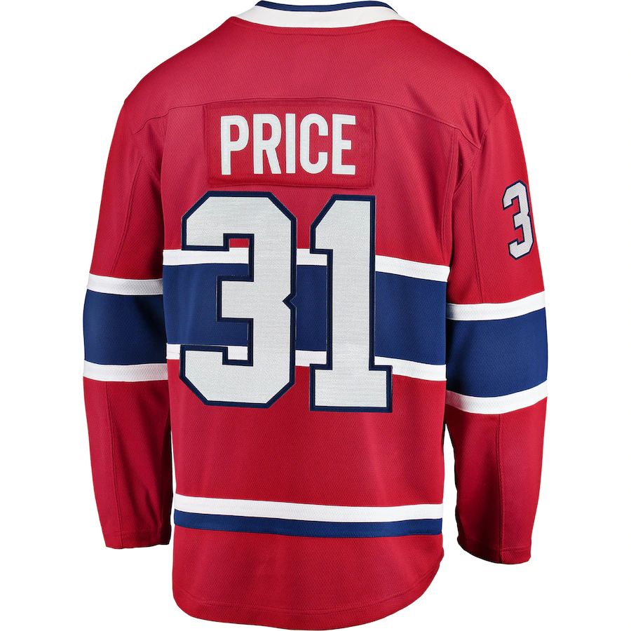 M.Canadiens #31 Carey Price Fanatics Branded Breakaway Player Jerse Red Stitched American Hockey Jersey UNEC