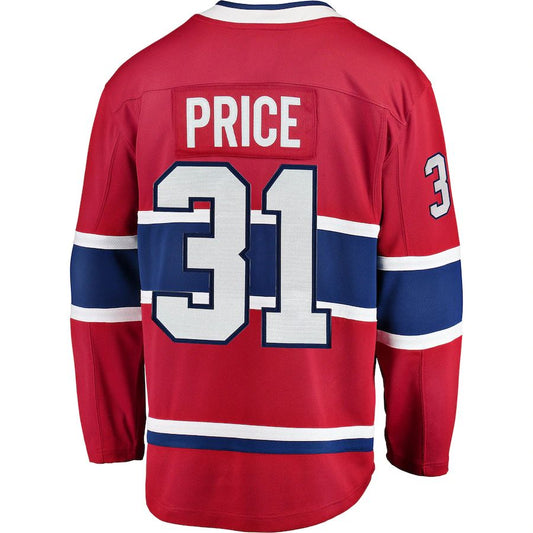 M.Canadiens #31 Carey Price Fanatics Branded Breakaway Player Jerse Red Stitched American Hockey Jersey UNEC