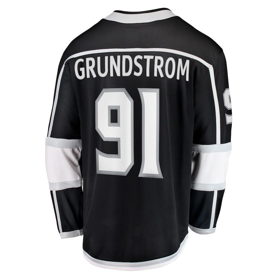 LA.Kings #91 Carl Grundstrom Fanatics Branded Home Breakaway Player Jersey Black Stitched American Hockey Jersey UNEC