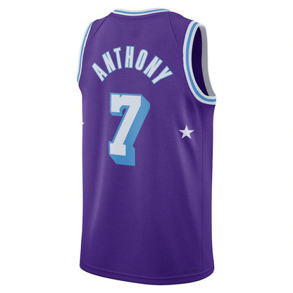 LA.Lakers #7 Carmelo Anthony 2021-22 Swingman Jersey City Edition Purple Stitched American Basketball Jersey UNEC