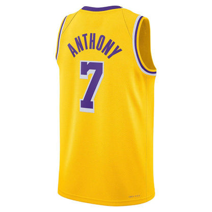 LA.Lakers #7 Carmelo Anthony 2021-22 Swingman Jersey Icon Edition Gold Stitched American Basketball Jersey UNEC