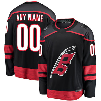 Custom C.Hurricanes Fanatics Branded Alternate Breakaway Jersey Black Stitched American Hockey Jersey UNEC