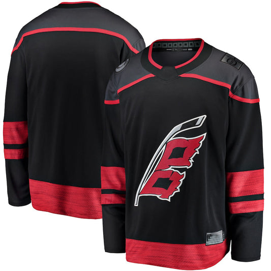 C.Hurricanes Fanatics Branded Alternate Breakaway Jersey Black Stitched American Hockey Jersey UNEC