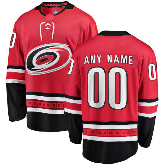 Custom C.Hurricanes Fanatics Branded Home Breakaway Jersey Red Stitched American Hockey Jersey UNEC