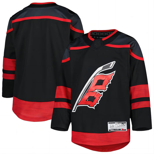 C.Hurricanes 2021-22 Alternate Premier Jersey Black Stitched American Hockey Jersey UNEC