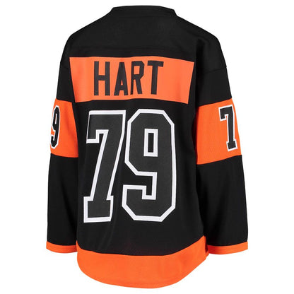 P.Flyers #79 Carter Hart Flyers 2018-19 Alternate Replica Player Jersey Black Stitched American Hockey Jersey UNEC