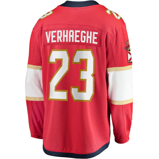 F.Panthers #23 Carter Verhaeghe Fanatics Branded Home Breakaway Jersey Red Stitched American Hockey Jersey UNEC