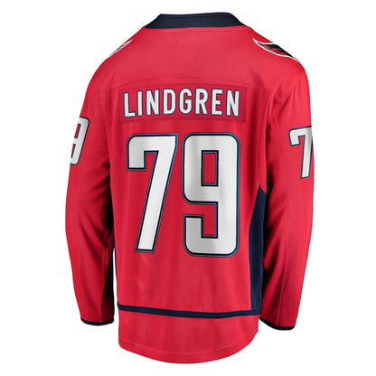 W.Capitals #79 Charlie Lindgren Fanatics Branded Home Breakaway Player Jersey Red Stitched American Hockey Jersey UNEC