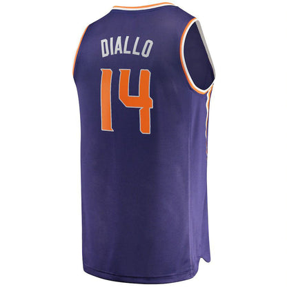 P.Suns #14 Cheick Diallo Fanatics Branded  Fast Break Replica Player Jersey Icon Edition Purple Stitched American Basketball Jersey UNEC