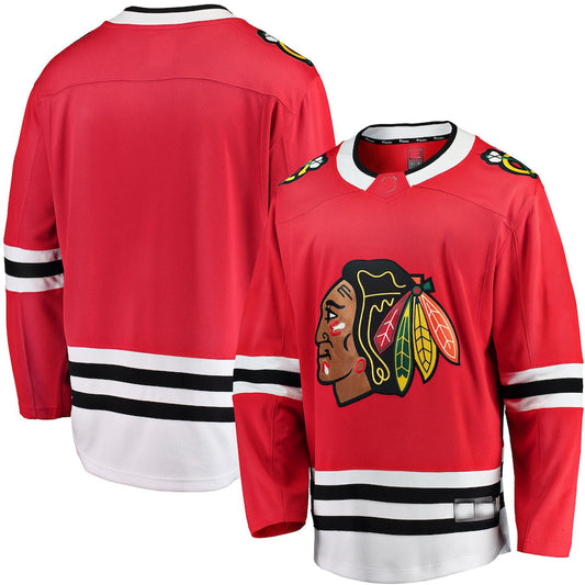 C.Blackhawks Fanatics Branded Breakaway Home Jersey  Red Stitched American Hockey Jersey UNEC