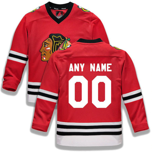 Custom C.Blackhawks Fanatics Branded Home Replica Red Stitched American Hockey Jersey UNEC