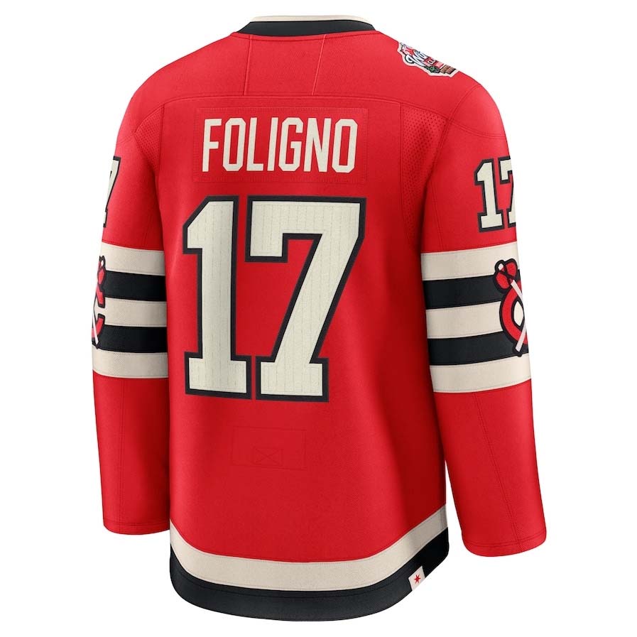 C.Blackhawks #17 Nick Foligno Fanatics 2025 Winter Classic Premium Player Jersey - Red Stitched American Hockey Jersey UNEC
