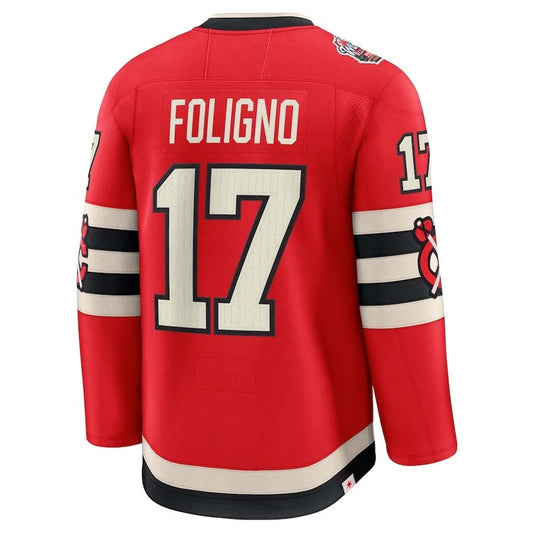 C.Blackhawks #17 Nick Foligno Fanatics 2025 Winter Classic Premium Player Jersey - Red Stitched American Hockey Jersey UNEC