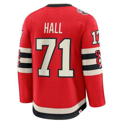 C.Blackhawks #71 Taylor Hall Fanatics 2025 Winter Classic Premium Player Jersey - Red Stitched American Hockey Jersey UNEC