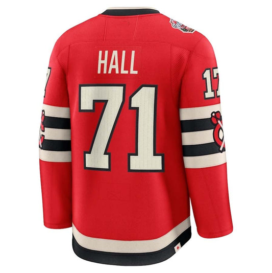 C.Blackhawks #71 Taylor Hall Fanatics 2025 Winter Classic Premium Player Jersey - Red Stitched American Hockey Jersey UNEC