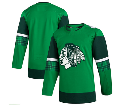 C.Blackhawks 2023 St. Patrick's Day Primegreen Authentic Jersey - Kelly Green Stitched American Hockey Jersey UNEC