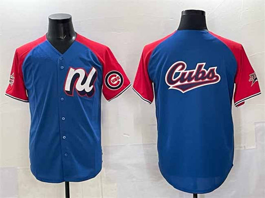 Chicago Cubs National League Team Big Logo Blue Red Alternate 2025 All-Star Edition Limited Stitched Baseball Jersey