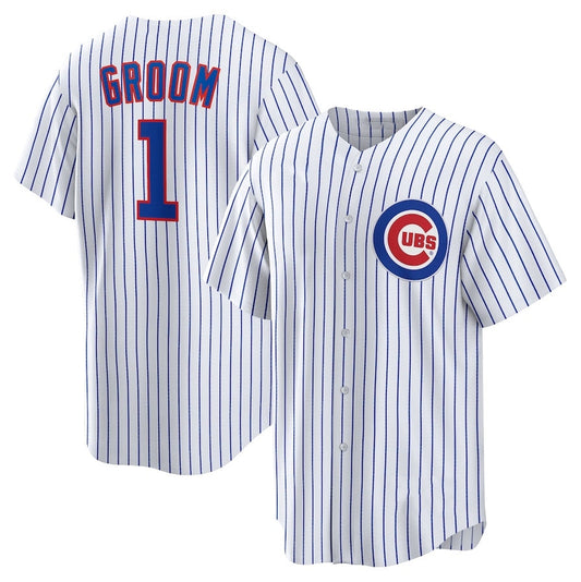 Chicago Cubs #1 Groom Home Replica Jersey - White Stitched Baseball Jersey