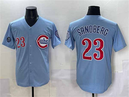 Chicago Cubs #23 Ryne Sandberg Blue 'Ryne Sandberg Tribute' Vapor Limited V2 Stitched Baseball Jersey