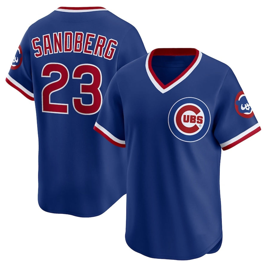 Chicago Cubs #23 Ryne Sandberg Throwback Cooperstown Collection Limited Jersey - Royal Stitched Baseball Jersey