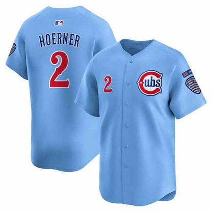 Chicago Cubs #2 Nico Hoerner Blue 'Ryne Sandberg Tribute' Vapor Limited V3 Stitched Baseball Jersey