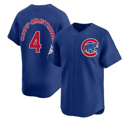 Chicago Cubs #4 Pete Crow-Armstrong Royal Limited Stitched Baseball Jersey