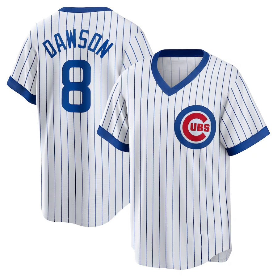 Chicago Cubs #8 Andre Dawson Home Cooperstown Collection Player Jersey - White Stitched Baseball Jersey